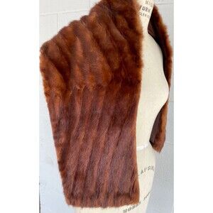 Vintage Joseph Magnin Mink Fur Stole - Chevron Design